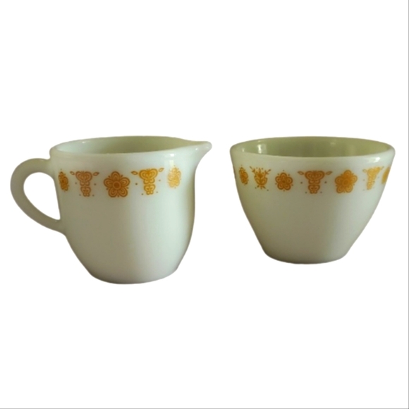 Pyrex Other - Vintage Pyrex Butterfly Gold Creamer and Sugar Bowl